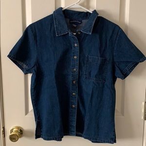 Charter Club denim-like short sleeved top, sz 10